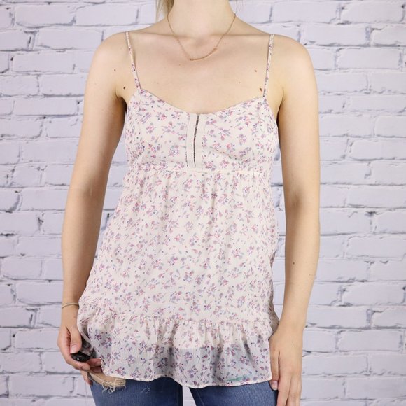 2/$20 American Eagle floral babydoll tank top b6 - Picture 1 of 7